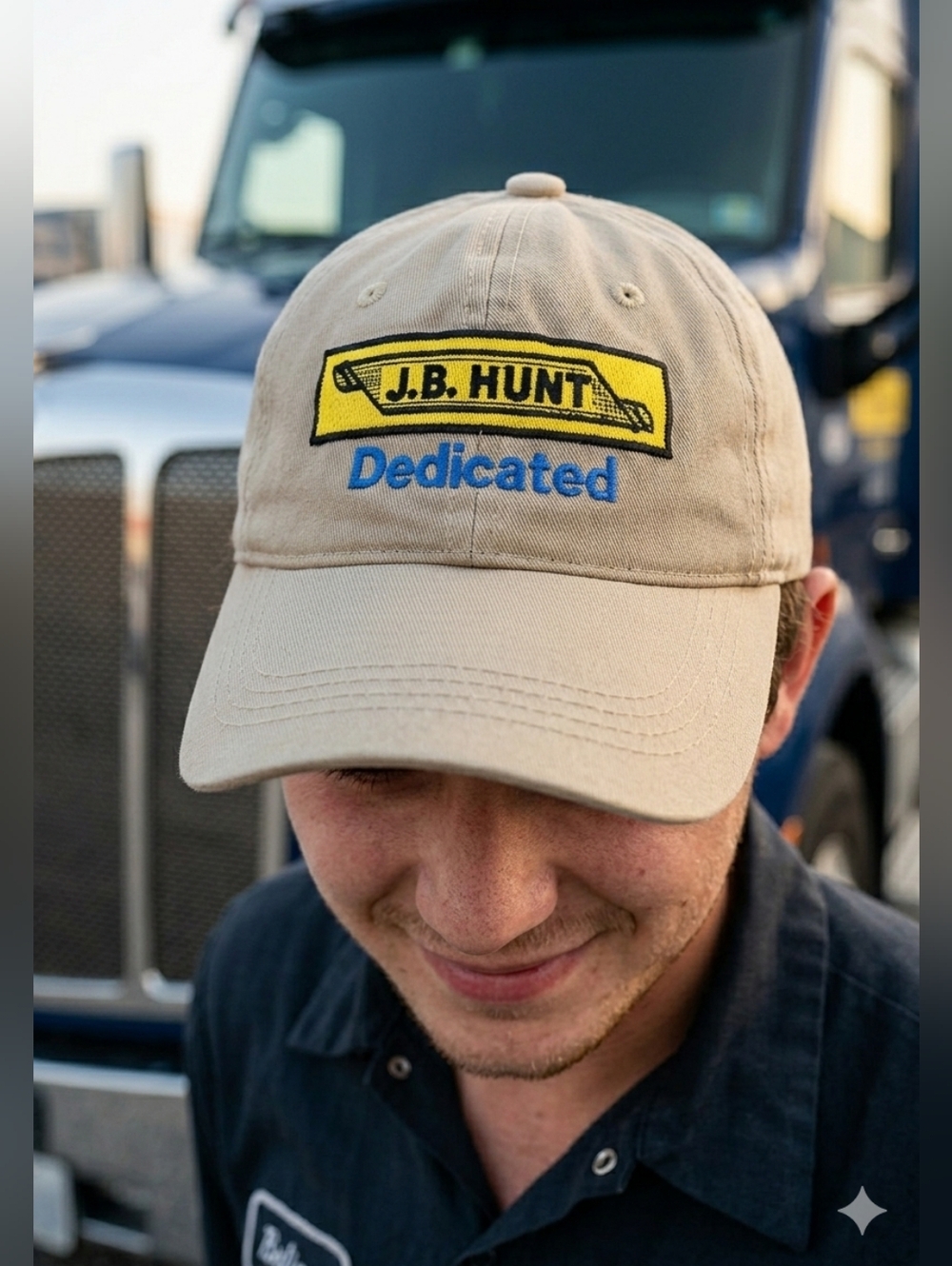 J.B. Hunt Dedicated Khaki Adjustable Trucker Cap